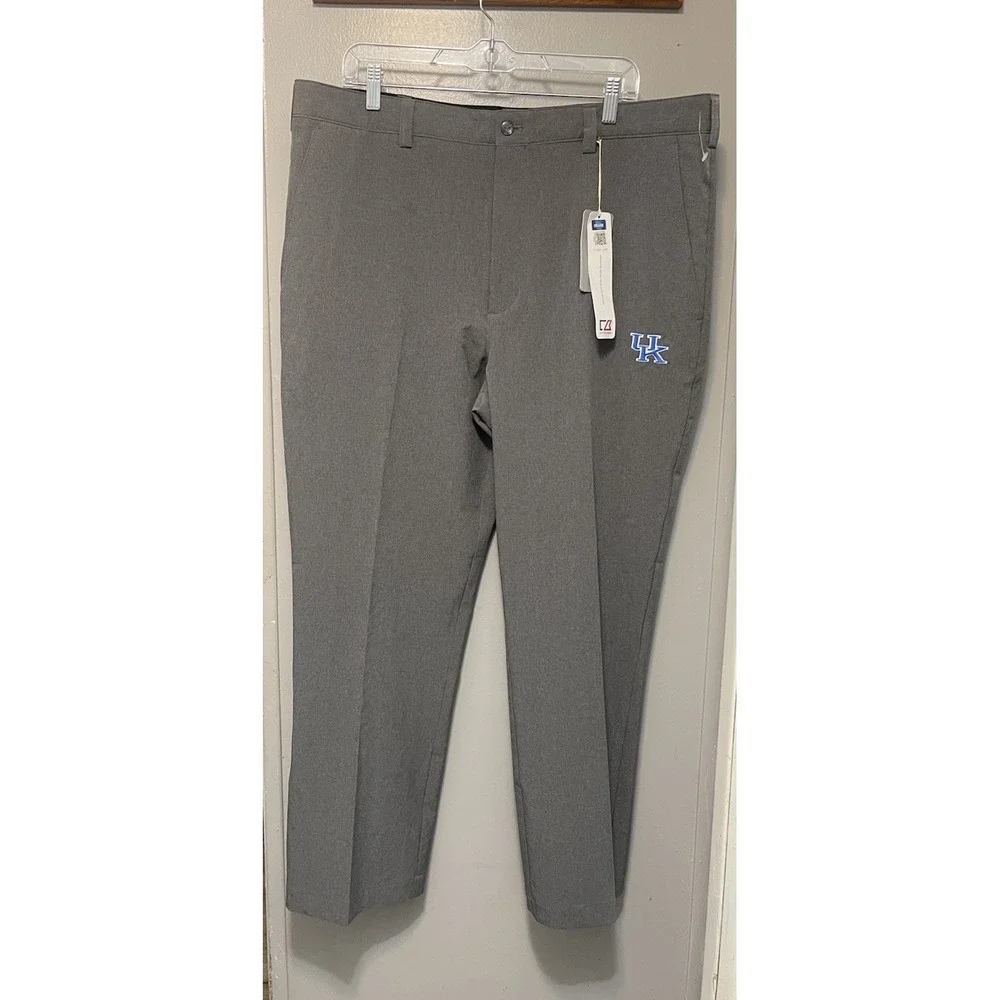 University Of Kentucky Gray Dress Pants By Cutter And Buck 38 X 32Nwt